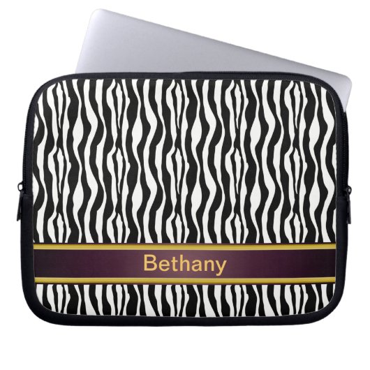 Zebra Stripes Laptopschutzhülle (Vorderseite)