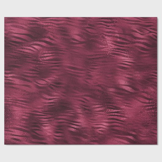 Zebra Stripes Lines Marsala Glitzer Burgundy Geschenkpapier (Flach)