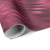 Zebra Stripes Lines Marsala Glitzer Burgundy Geschenkpapier (Rolleneckpunkt)