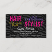 Zebra Stripes Makeup Artist and Hair Stylist Visitenkarte (Rückseite)