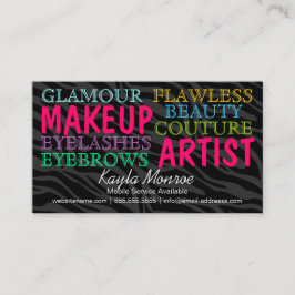 Zebra Stripes Makeup Artist and Hair Stylist Visitenkarte