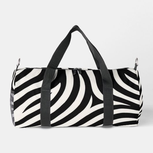 Zebra Stripes Moderne Printmedien Duffle Bag (Rückseite)
