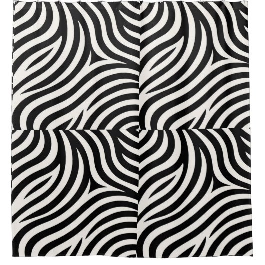 Zebra Stripes Moderne Printmedien Duschvorhang (Vorderseite)