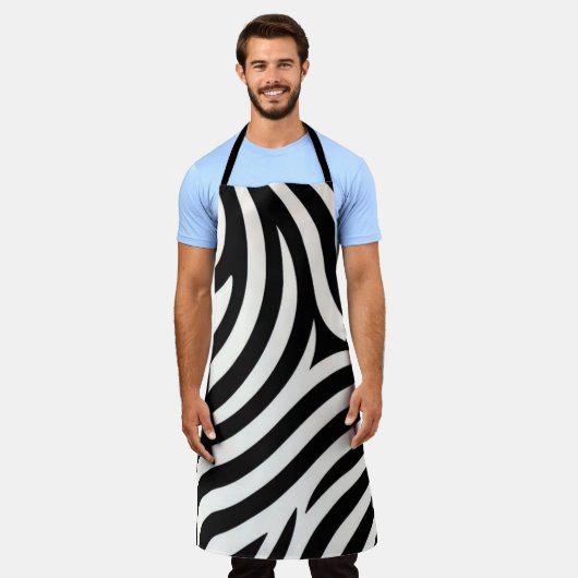Zebra Stripes Moderne Printmedien Schürze (Getragen)