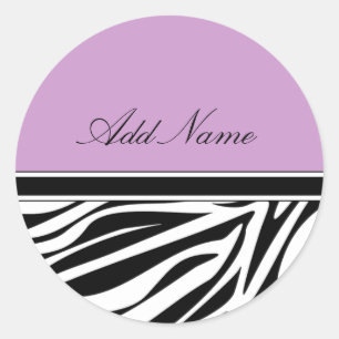 Zebra Stripes Monogram Aufkleber Etiketten