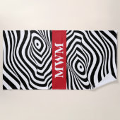 Zebra Stripes Monogram Beach Handtuch (Vorderseite)