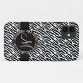 Zebra Stripes Monogramm iPhone 5 Case-Mate Hülle (Rückseite (Horizontal))