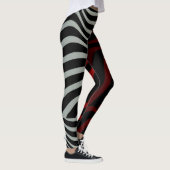Zebra Stripes Muster - 3D Rot-Weiße Leggings (Rechts)