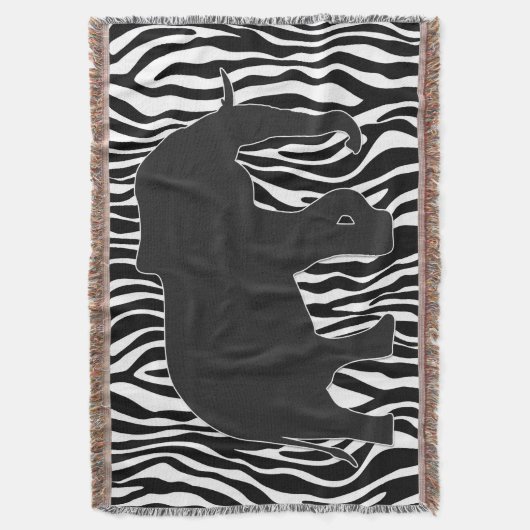 Zebra Stripes Muster mit Elephant + Ihre Ideen Decke (Vorderseite Vertikal)