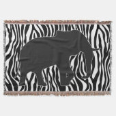 Zebra Stripes Muster mit Elephant + Ihre Ideen Decke (Vorderseite)