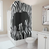 Zebra Stripes Muster mit Elephant + Ihre Ideen Duschvorhang (Beispiel)