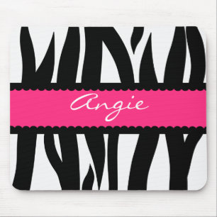 Zebra Stripes Muster Personalisierter Name Mousepa Mousepad