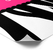 Zebra Stripes Muster Personalisierter Name Poster (Ecke)