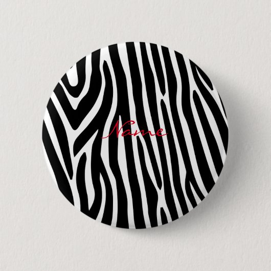 Zebra Stripes Muster Thunder_Cove Button (Vorderseite)