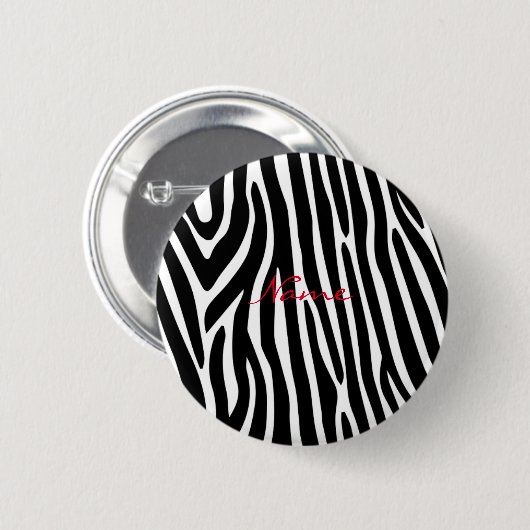 Zebra Stripes Muster Thunder_Cove Button (Vorne & Hinten)