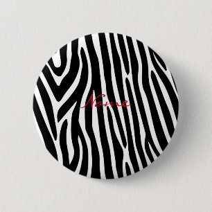Zebra Stripes Muster Thunder_Cove Button