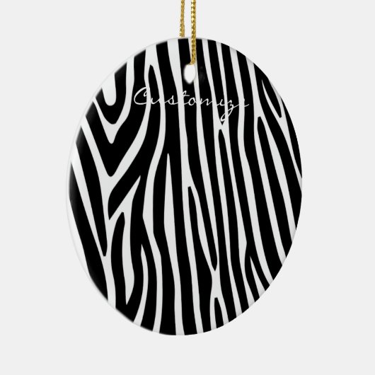 Zebra Stripes Muster Thunder_Cove Keramik Ornament (Rechts)