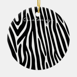 Zebra Stripes Muster Thunder_Cove Keramik Ornament