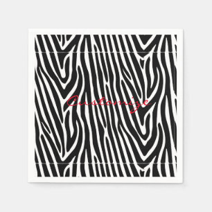 Zebra Stripes Muster Thunder_Cove Serviette
