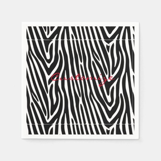 Zebra Stripes Muster Thunder_Cove Serviette (Vorderseite)