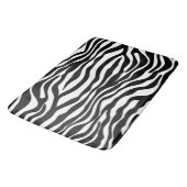 Zebra stripes Musterschwarzes u. -WEISS + Ihre Badematte (Schrägansicht)