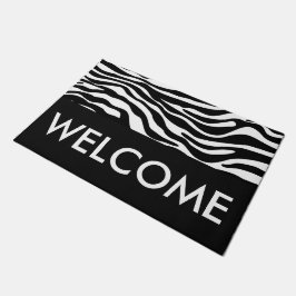 Zebra stripes Musterschwarzes u. -WEISS + Ihre Fußmatte