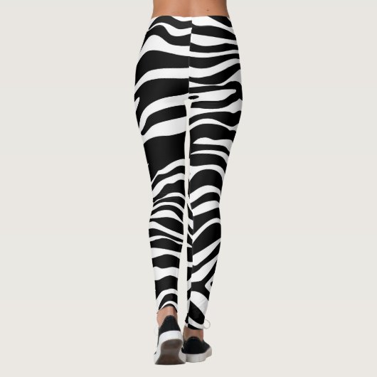 Zebra stripes Musterschwarzes u. -WEISS + Ihre Leggings (Rückseite)