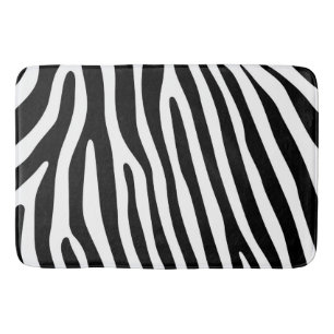 Zebra stripes pattern black & white + your ideas badematte