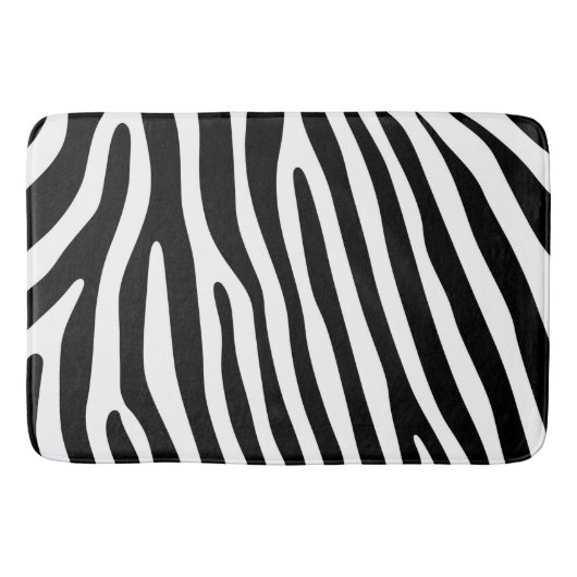 Zebra stripes pattern black & white + your ideas badematte (Vorderseite)
