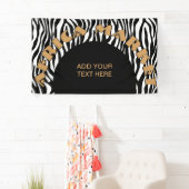 Zebra stripes pattern black & white + your ideas banner (Insitu)