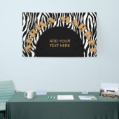 Zebra stripes pattern black & white + your ideas banner (Messeveranstaltung)