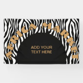 Zebra stripes pattern black & white + your ideas banner (Horizontal)