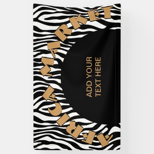 Zebra stripes pattern black & white + your ideas banner (Vertikal)