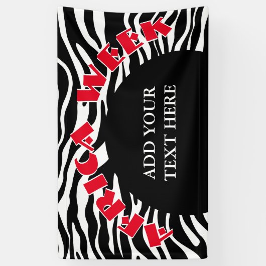 Zebra stripes pattern black & white + your ideas banner (Vertikal)