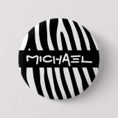 Zebra stripes pattern black & white + your ideas button (Vorderseite)