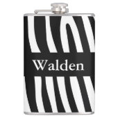 Zebra stripes pattern black & white + your ideas flachmann (Vorderseite)