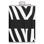 Zebra stripes pattern black & white + your ideas flachmann (Rückseite)