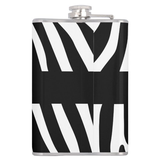 Zebra stripes pattern black & white + your ideas flachmann (Rückseite)