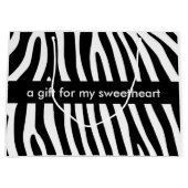 Zebra stripes pattern black & white + your ideas große geschenktüte (Vorderseite)