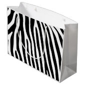 Zebra stripes pattern black & white + your ideas große geschenktüte (Rückseite Schrägansicht)
