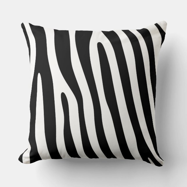 Zebra stripes pattern black & white + your ideas kissen (Vorderseite)