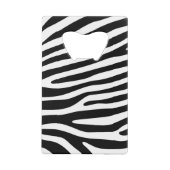 Zebra stripes pattern black & white + your ideas kreditkartenflaschenöffner (Rückseite)