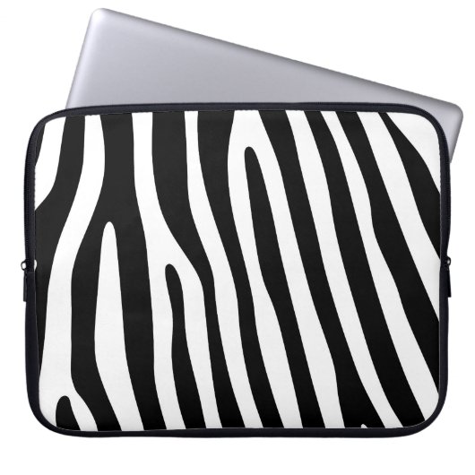 Zebra stripes pattern black & white + your ideas laptopschutzhülle (Vorderseite)