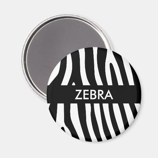 Zebra stripes pattern black & white + your ideas magnet (Vorderseite/Rückseite)