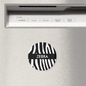 Zebra stripes pattern black & white + your ideas magnet (In Situ (Geschirrspüler))