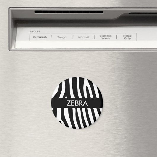 Zebra stripes pattern black & white + your ideas magnet (In Situ (Geschirrspüler))
