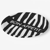 Zebra stripes pattern black & white + your ideas pappteller (Schrägansicht)