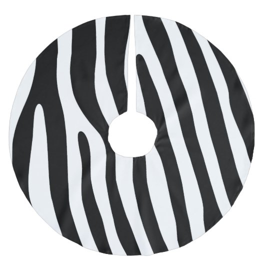 Zebra stripes pattern black & white + your ideas polyester weihnachtsbaumdecke (Vorderseite)