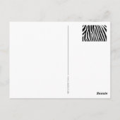 Zebra stripes pattern black & white + your ideas postkarte (Rückseite)