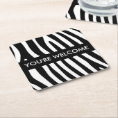 Zebra stripes pattern black & white + your ideas rechteckiger pappuntersetzer (angewinkelt)